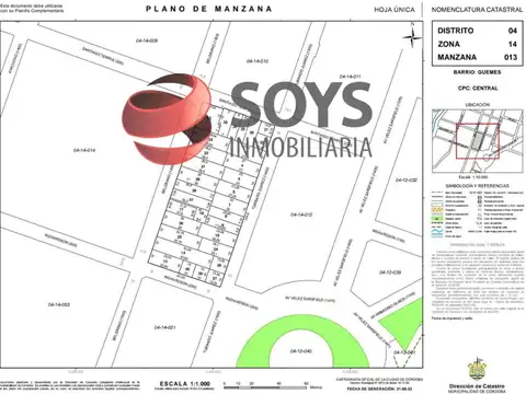 Terreno en Venta 32  mts Fondo