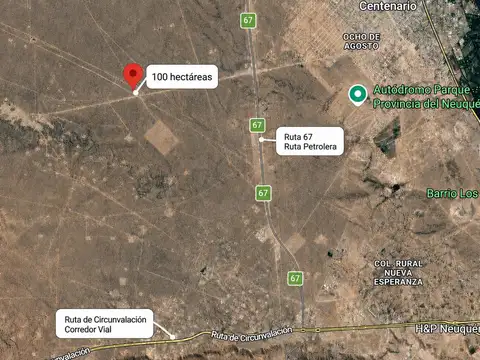 100 hectáreas, Ruta 67, Parque Industrial Neuquen
