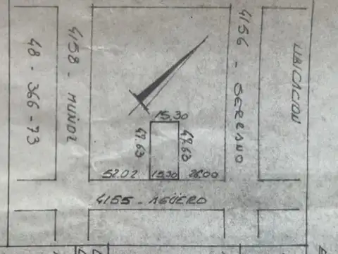 Terreno en Venta 47  mts Fondo