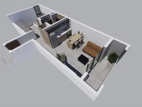 Departamento 2 ambientes con 1 baño