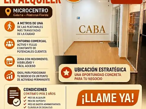 Local Comercial en alquiler - 1 Ambiente - Microcentro