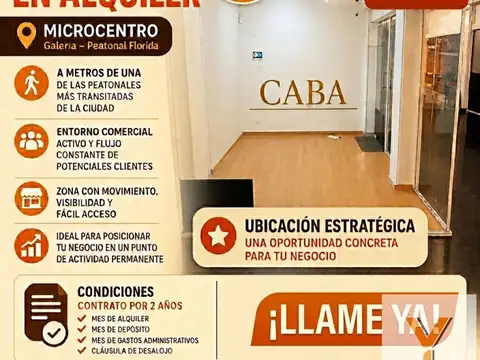 Local Comercial en alquiler - 1 Ambiente - Microcentro