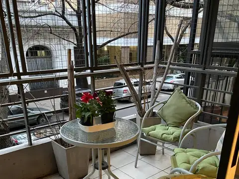 EXCELENTE MONOABIENTE AMUEBLADO DE FRENTE CON BALCON TERRAZA