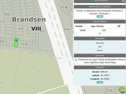 Terreno en Venta en Posada de los Lagos, USD 25.000