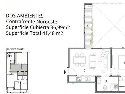 Departamento en Venta de 1 dormitorio