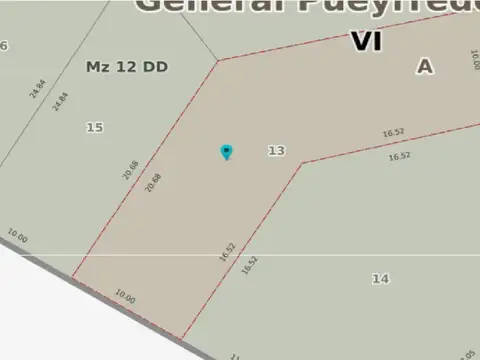 Terreno en Venta 37  mts Fondo