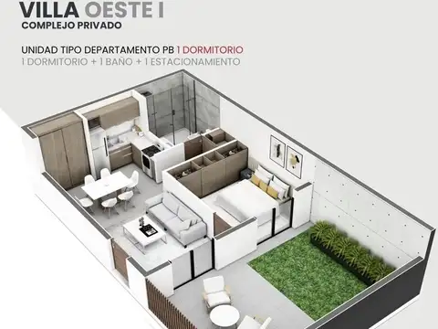 Departamento en Venta de 1 dormitorio