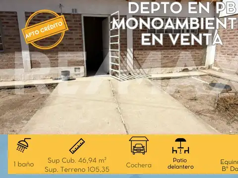 VENTA DPTO EN PB MONOAMBIENTE DON PATER CENTENARIO