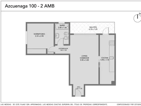 Departamento en Venta de 2 ambientes