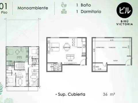 Departamento en Venta de 1 dormitorio