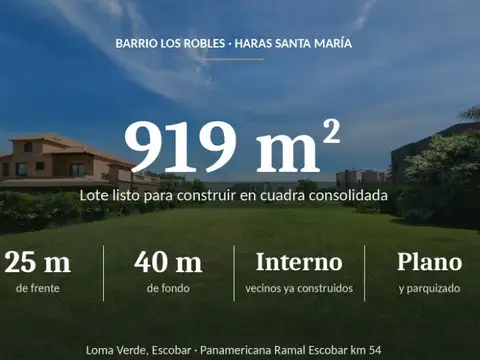 Terreno en Venta 40  mts Fondo