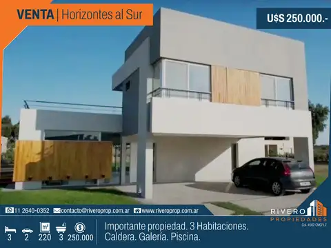 Venta Casa-3 habitaciones en Suite-Piscina-Horizontes al Sur