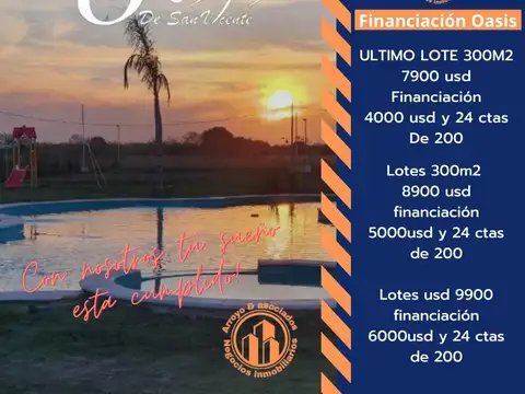 Terrenos lotes en San Vicente lotes financiados. Amenities