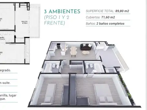 Departamento en Venta en Monte Castro, USD 165.400