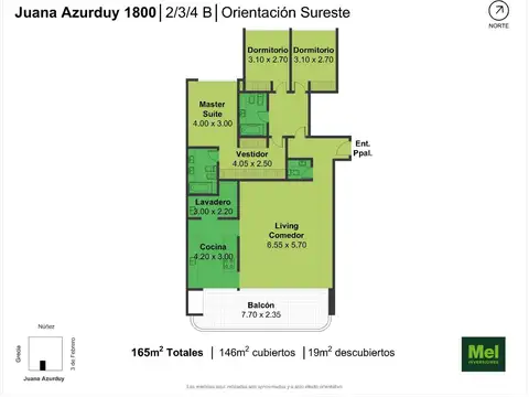 Juana Azurduy 1800, Piso 2°