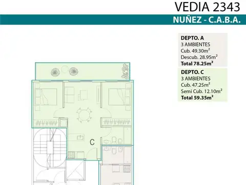 Departamento en Venta en Nuñez, USD 199.000