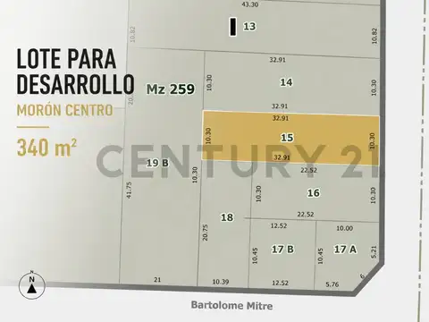 VENTA LOTE MORON CENTRO IDEAL INVERSOR 340 M2
