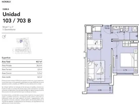Apartamento dos ambientes con Balcón- piso 2- La Blanqueada Uruguay