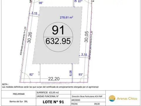 Venta lote barrio privado Arenas Chico, RETASADO.