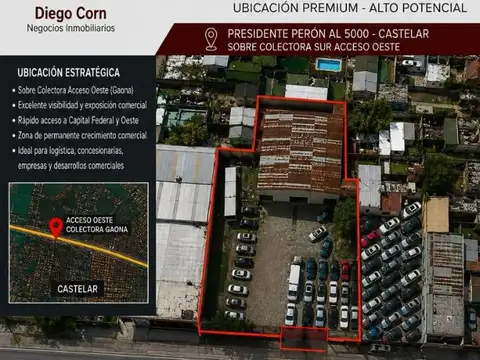 VENTA EXCEPCIONAL PREDIO SOBRE COLECTORA  AC OESTE.CASTELAR
