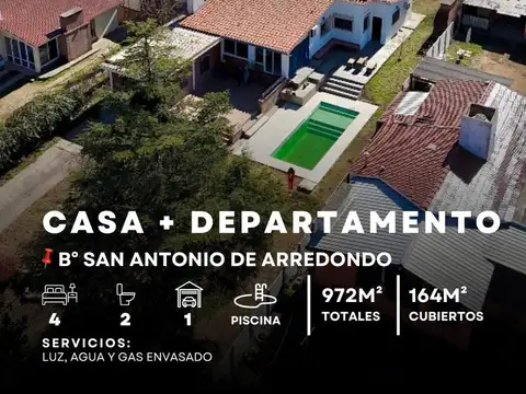 VENTA CASA DE 3 DOR   DEPTO, CON PILETA, A 3 CUADRAS DEL RÍO. SAN ANTONIO DE ARREDONDO