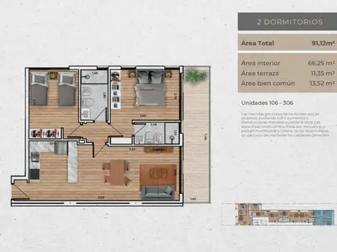 Departamento en Venta de 3 ambientes
