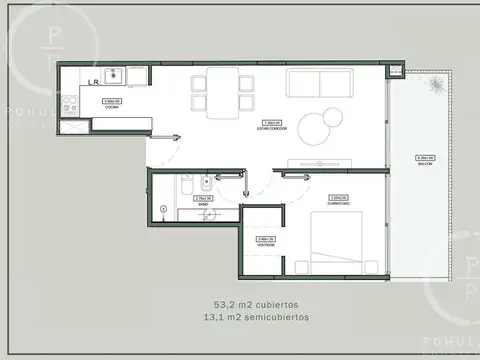 Departamento 2 ambientes con 1 baño