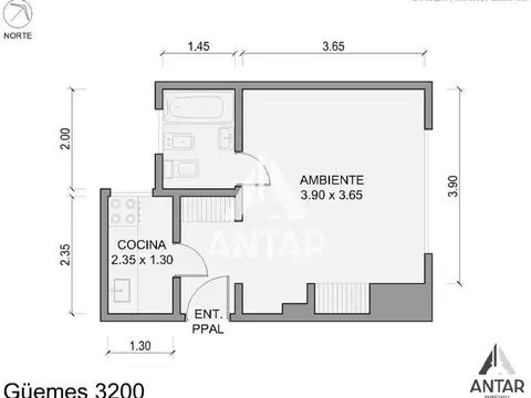Departamento en Venta de Monoambiente