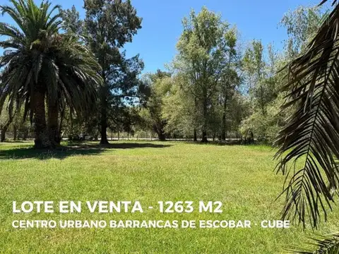 Lote en Venta Barrio Náutico Cube Escobar 1263 m². Opción de Sumar Lote Contiguo.