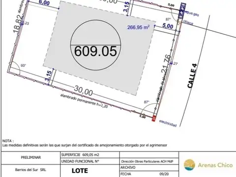LOTE EN BARRIO ARENAS CHICO