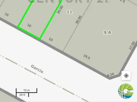 Terreno en Venta 10  mts Frente