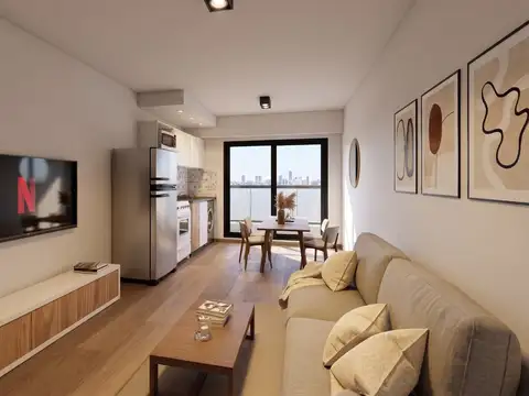 Departamento de un dormitorio en venta en construccion en Centro