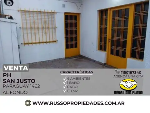 Venta casa 3 Ambientes San Justo
