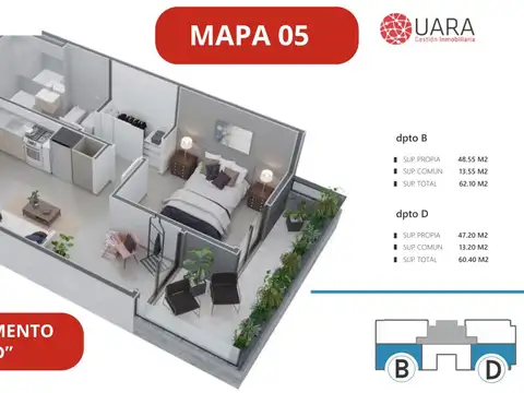 Departamento en el emprendimiento MAPA 05