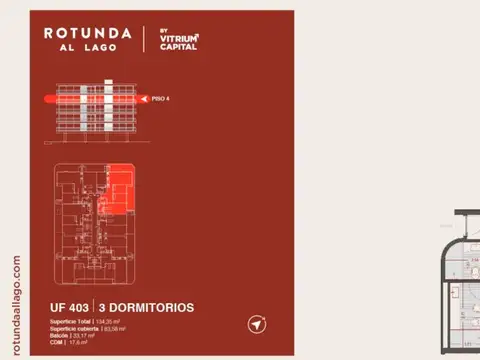 Rotunda Frente al Lago 3 dorm Diciembre 2027