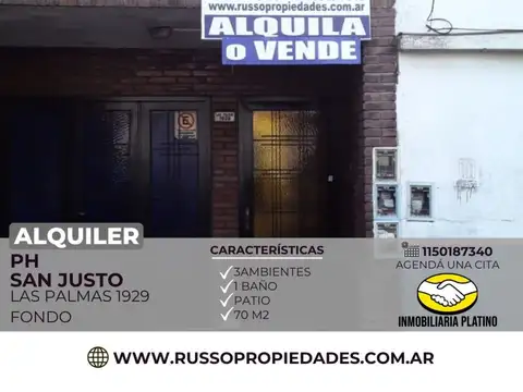 Alquiler PH 3 Ambientes, San Justo