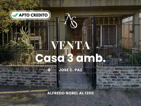 casa  eventa   de 3 aambiente en José Clemente Paz calle nobel
