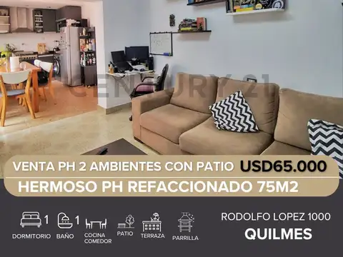 VENTA DEPARTAMENTO 2 AMBIENTES QUILMES OESTE