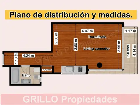 Departamento en Alquiler de 1 dormitorio