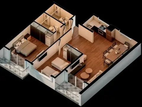 Departamento 3 ambientes con 1 baño