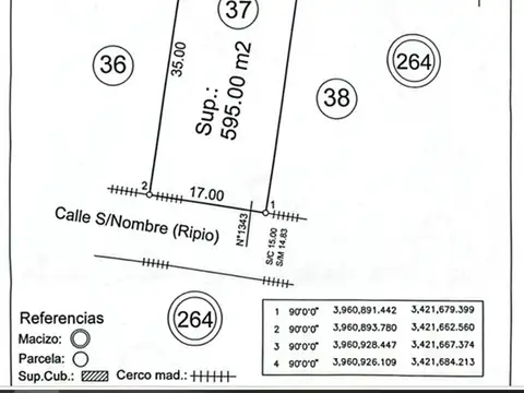 Terreno en Venta de 595,0 m2