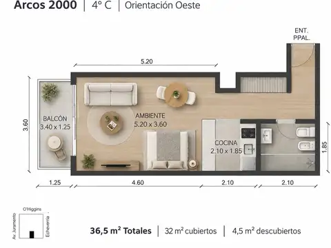 Departamento en Alquiler en Belgrano, USD 790