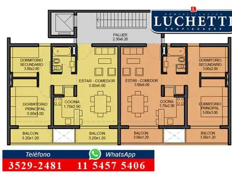 Departamento 3 ambientes con 1 baño