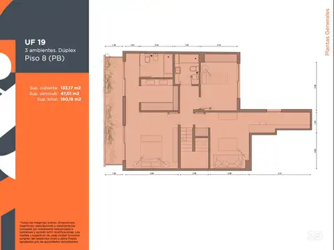 Departamento 4 ambientes con 3 baños