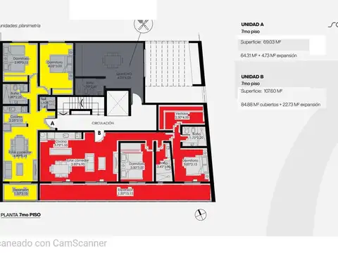 VENTA DPTO. 2 DORM.TORRE SCALA 1 / 7° A