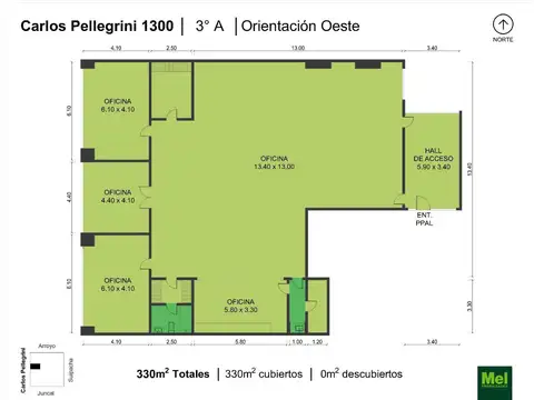Carlos Pellegrini 1300, Piso 3
