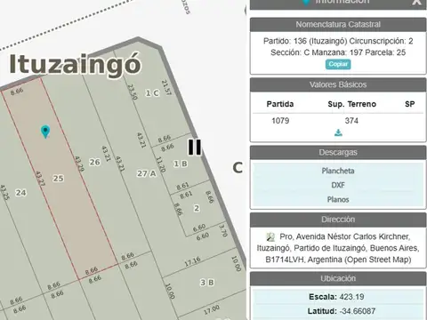 VENTA- LOTE  SOBRE AVENIDAD- ZONIFICACION AC- Ituzaingo