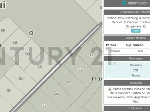 Terreno en Venta de 697,0 m2
