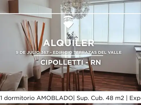 DPTO 1 DORMITORIO EN ALQUILER AMOBLADO CIPOLLETTI