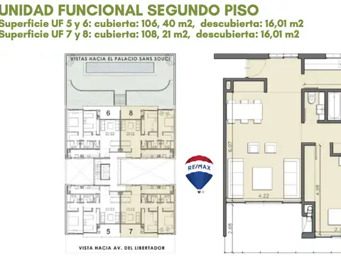 Departamento 3 ambientes con 2 baños